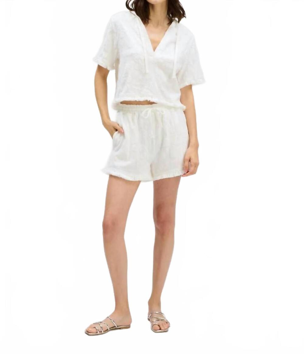 NEW ALLISON capri drawstring shorts in white